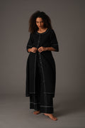 Black Embroidery Dress Co-ord
