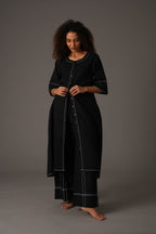 Black Embroidery Dress Co-ord