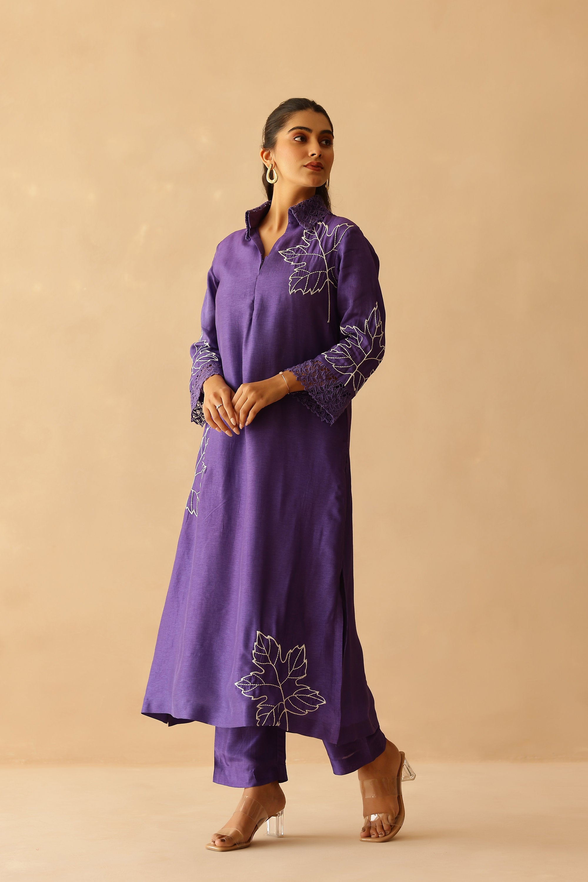Shantoon Female Purple Tunic Set