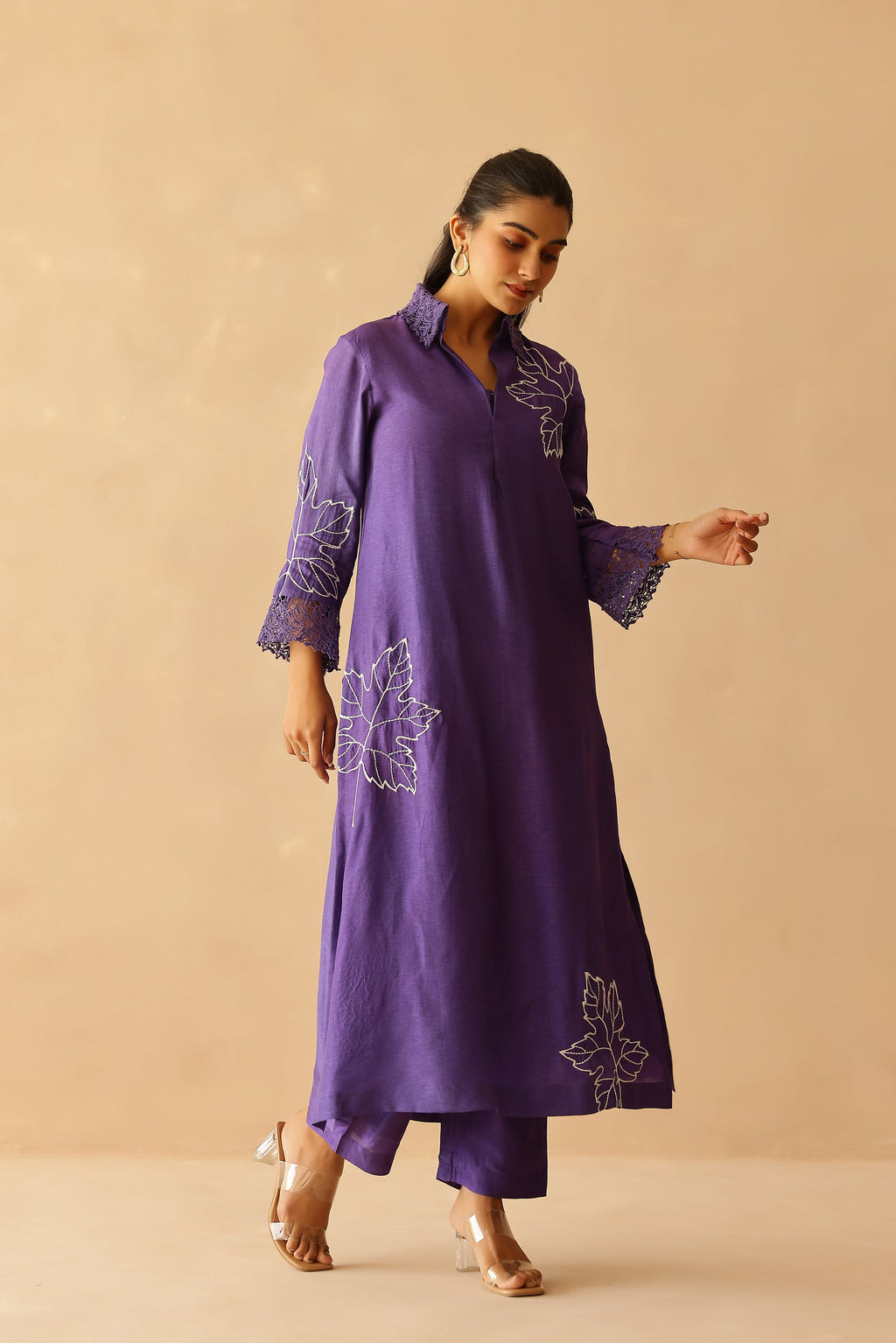 Shantoon Female Purple Tunic Set