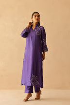 Shantoon Female Purple Tunic Set
