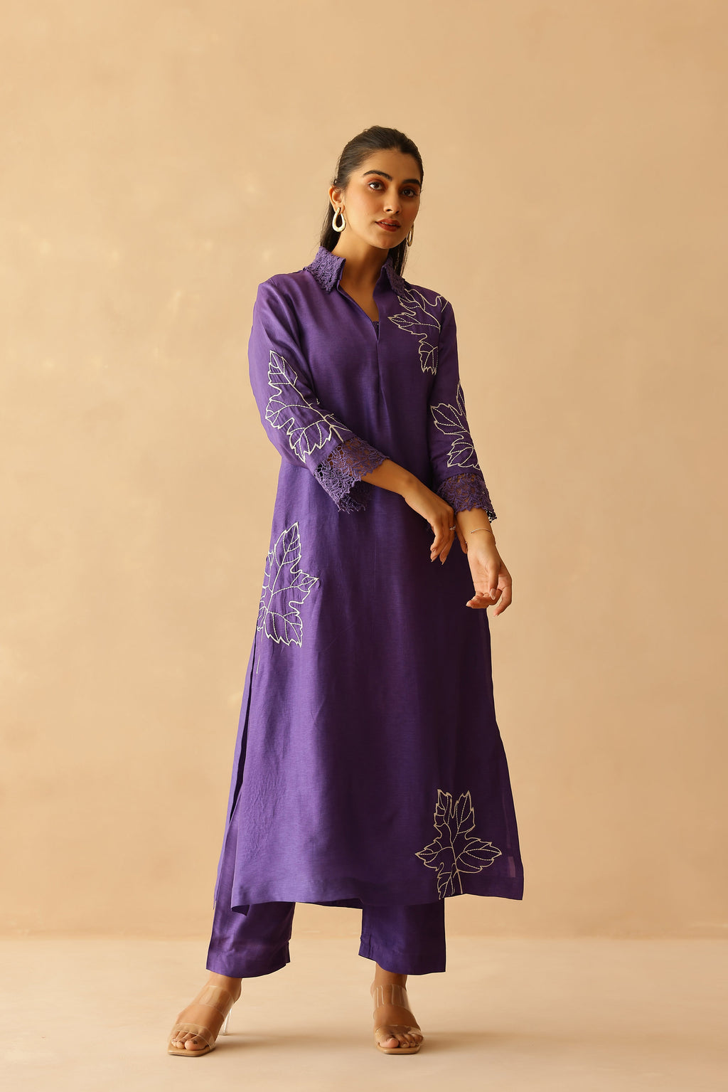 Shantoon Female Purple Tunic Set