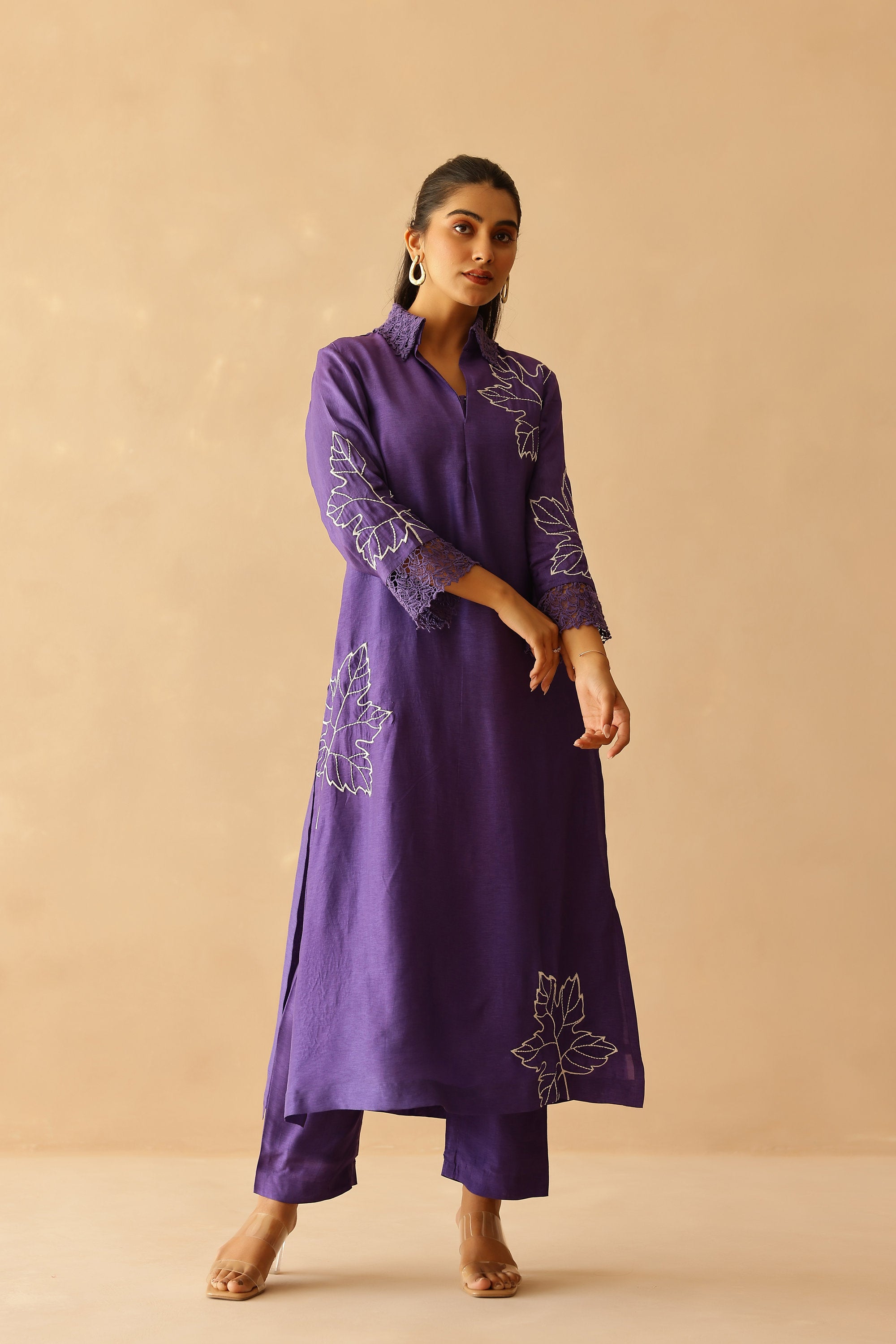 Shantoon Female Purple Tunic Set