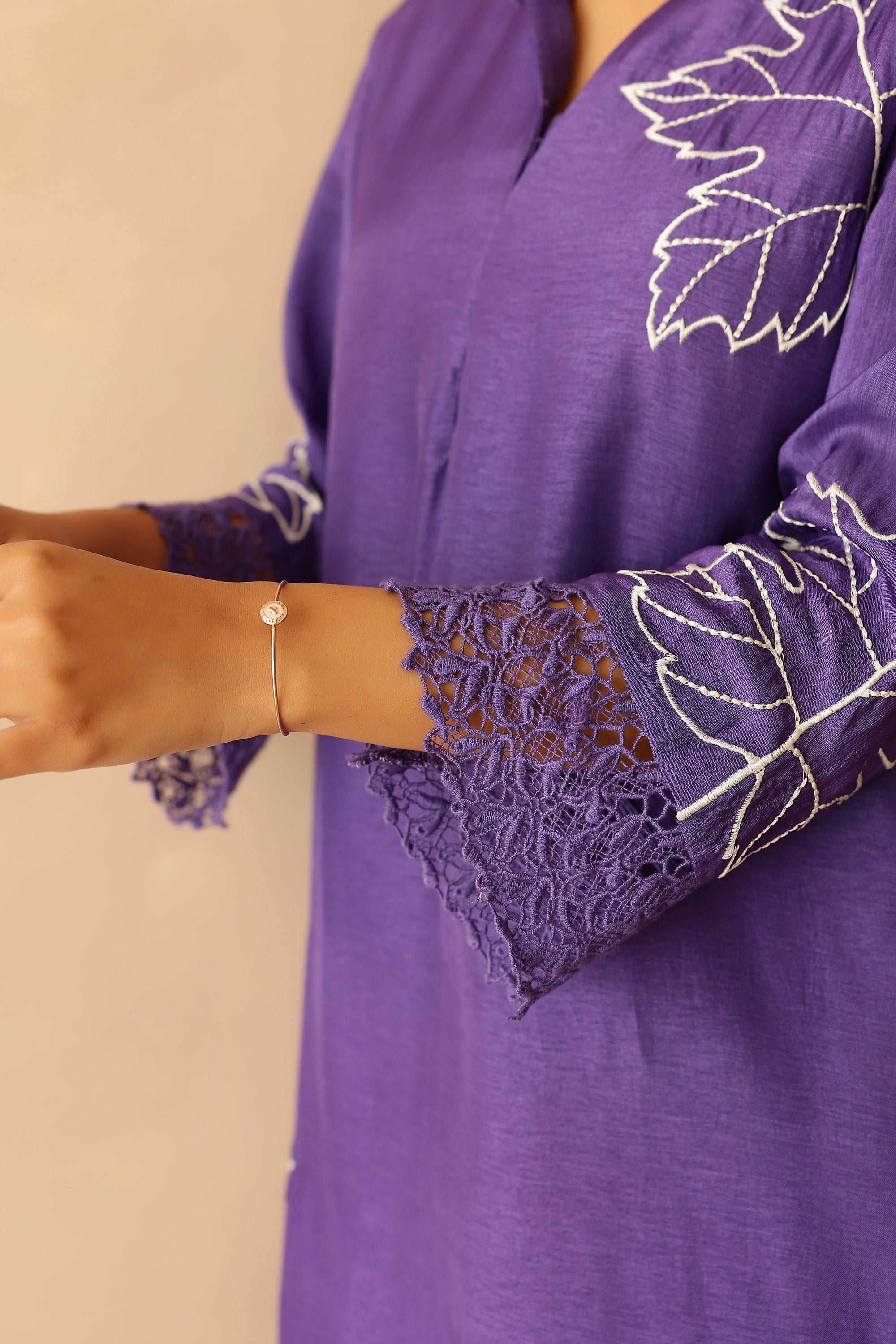Shantoon Female Purple Tunic Set
