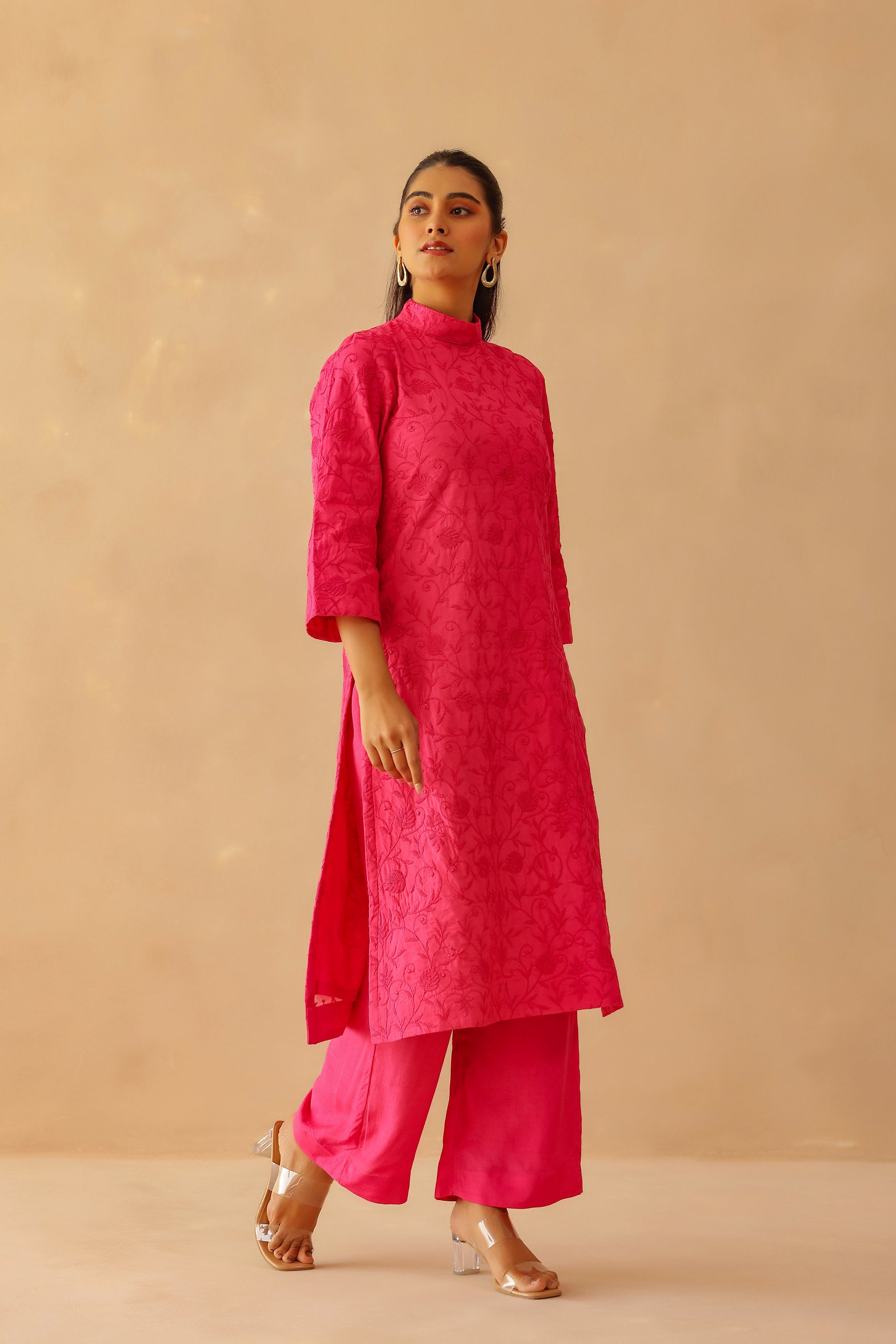 Shantoon Female Pink Tunic Set