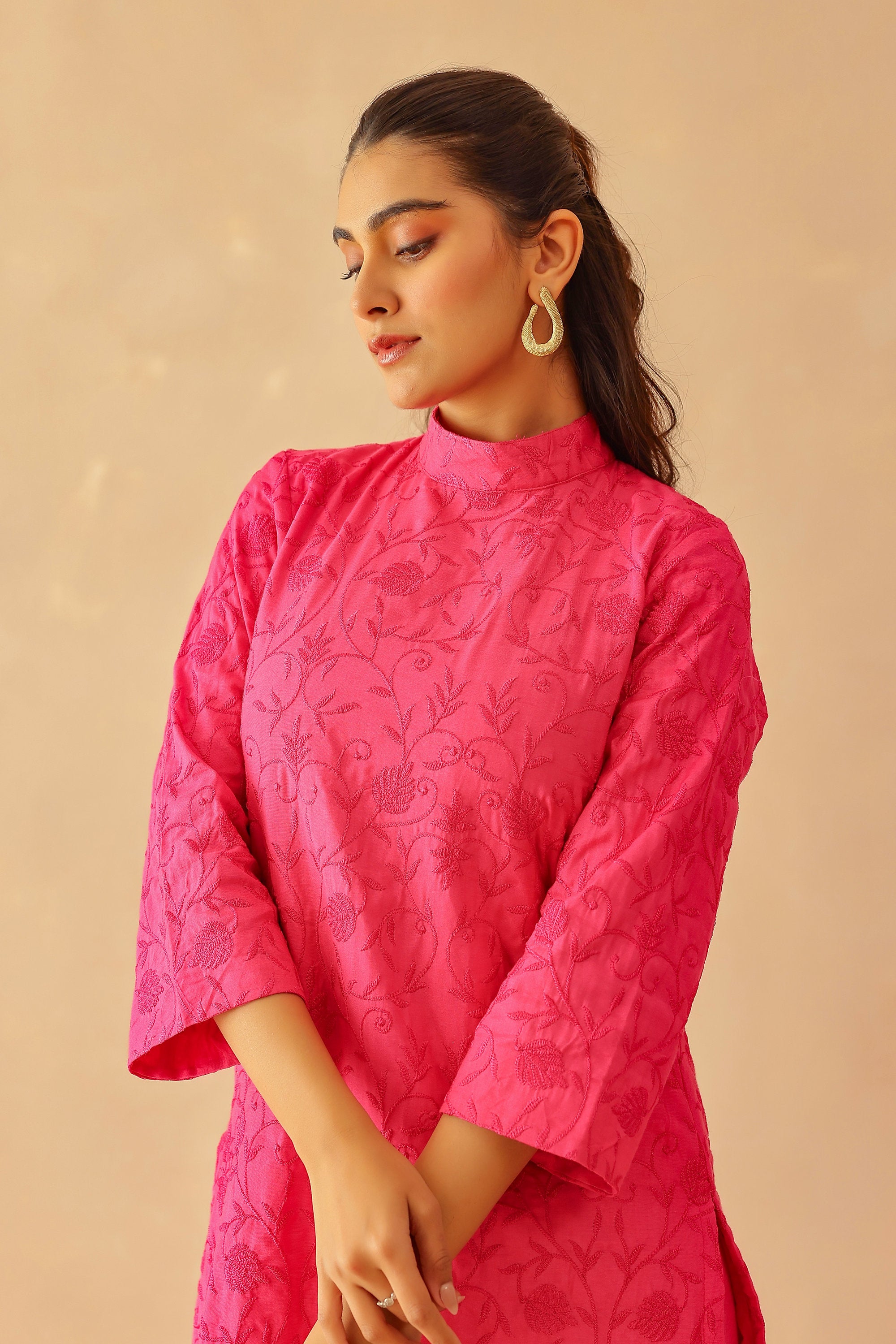 Shantoon Female Pink Tunic Set