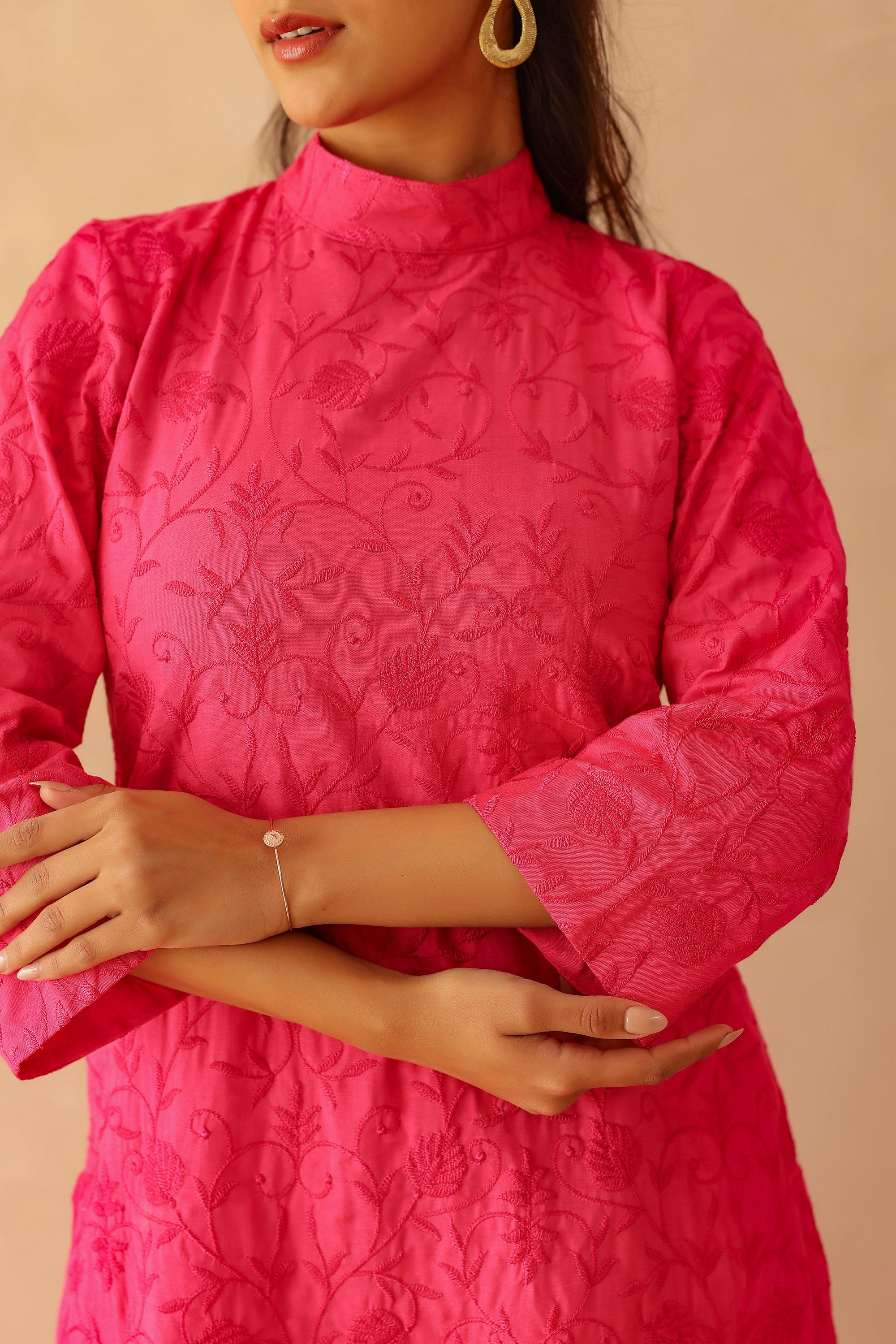 Shantoon Female Pink Tunic Set