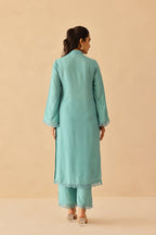 Shantoon Female Aqua Blue Tunic Set