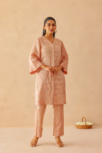 Silk Female Rose Pink Suit Set