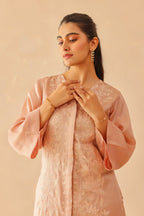 Silk Female Rose Pink Suit Set