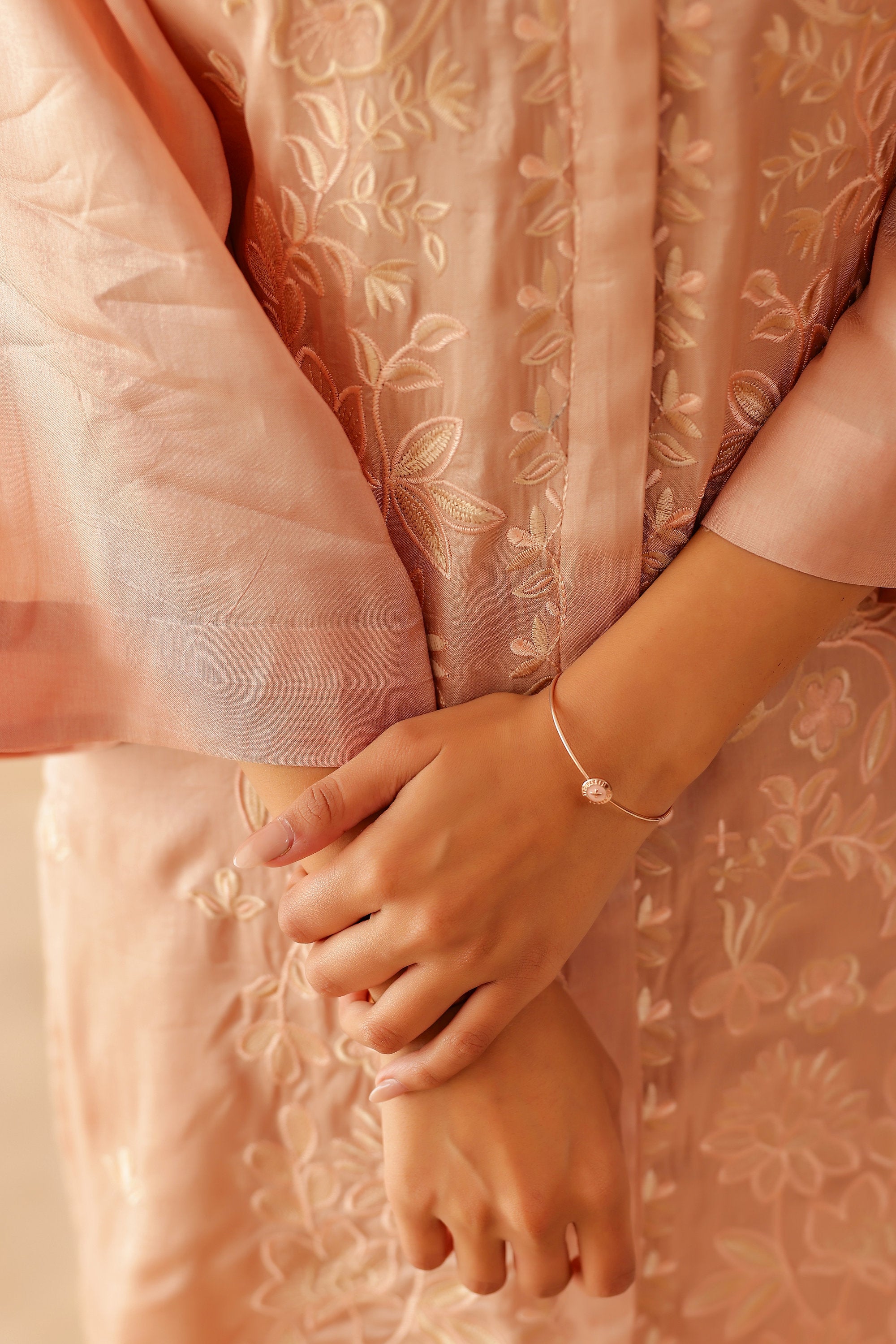 Silk Female Rose Pink Suit Set
