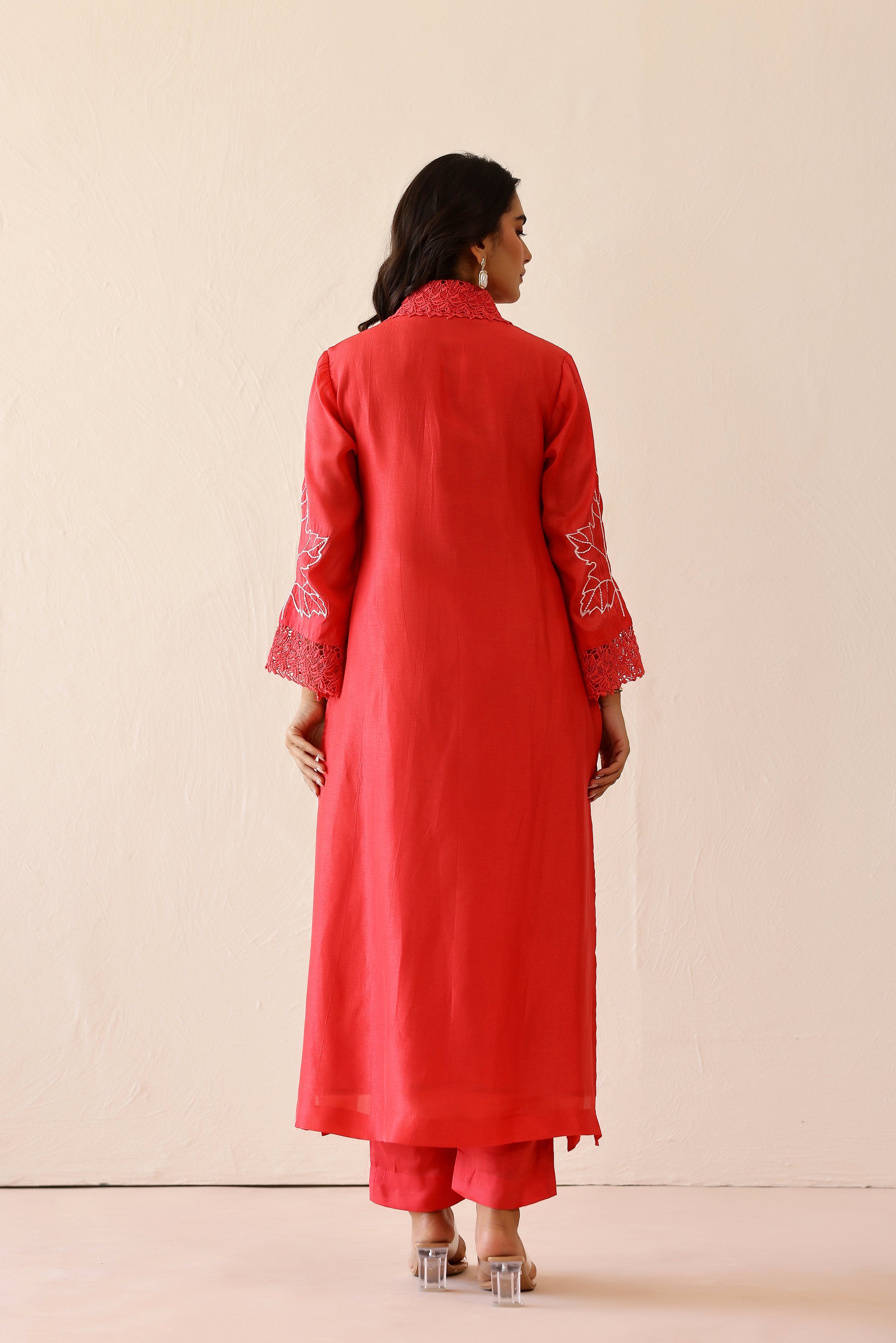 Shantoon Female Red Tunic Set