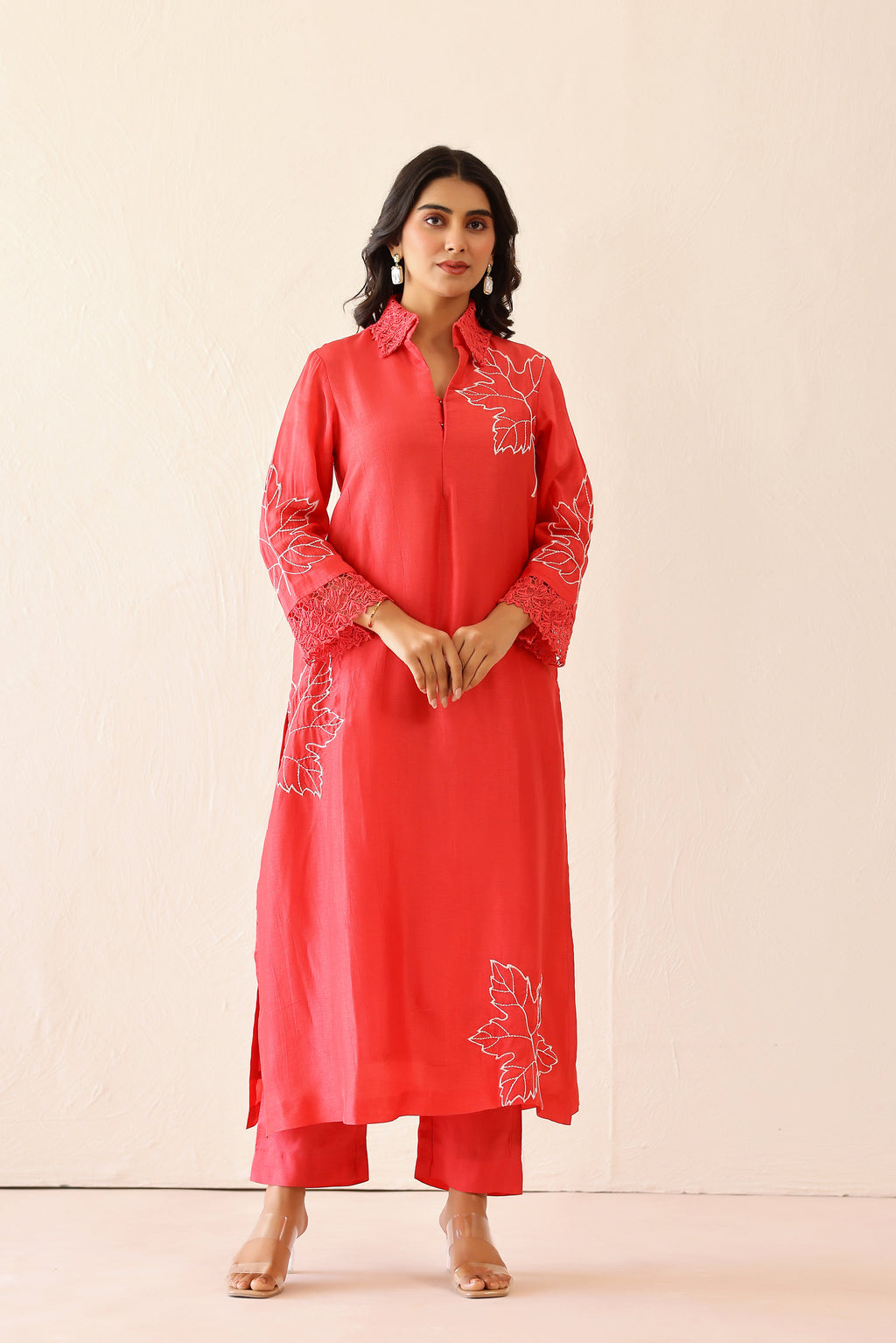 Shantoon Female Red Tunic Set