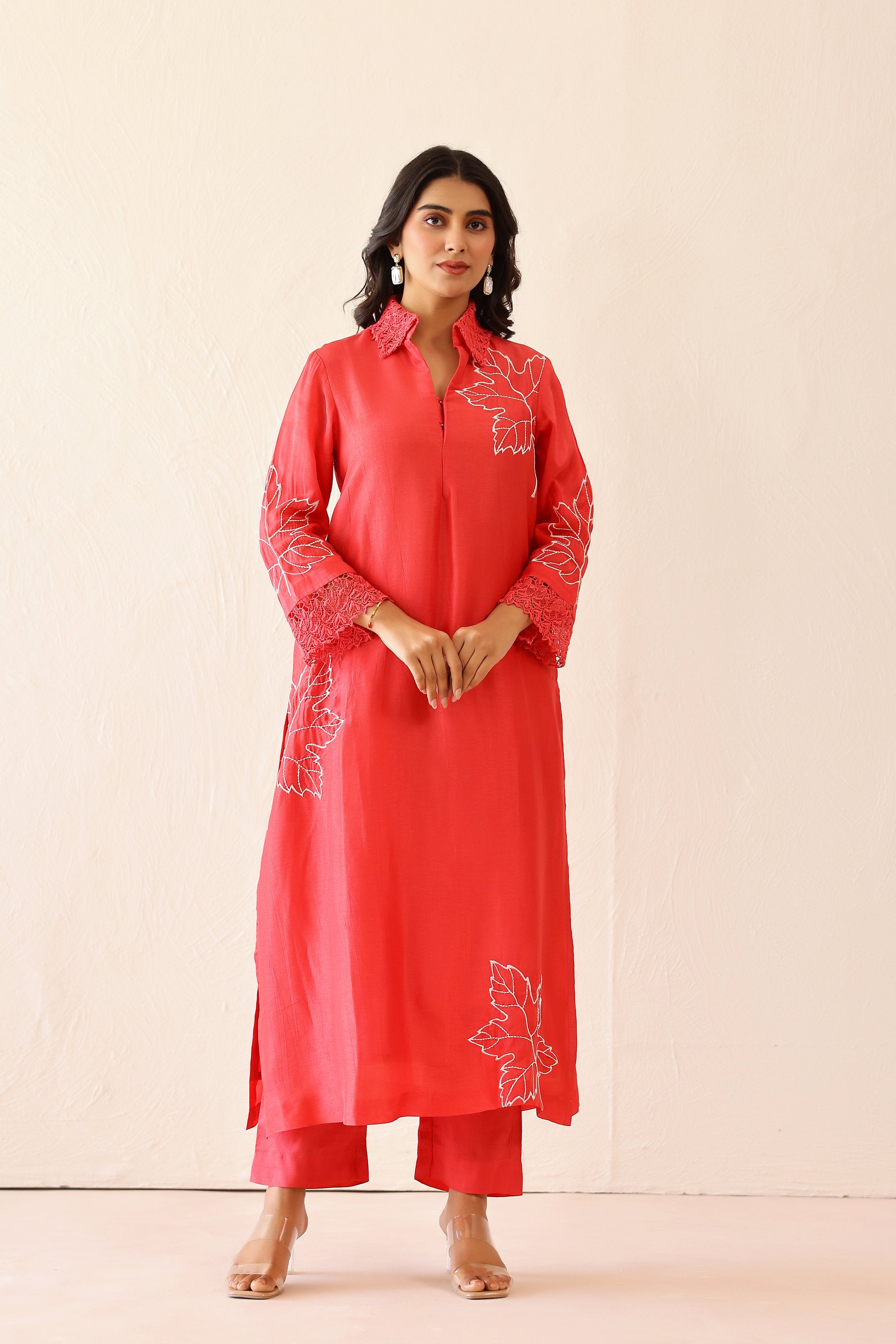 Shantoon Female Red Tunic Set