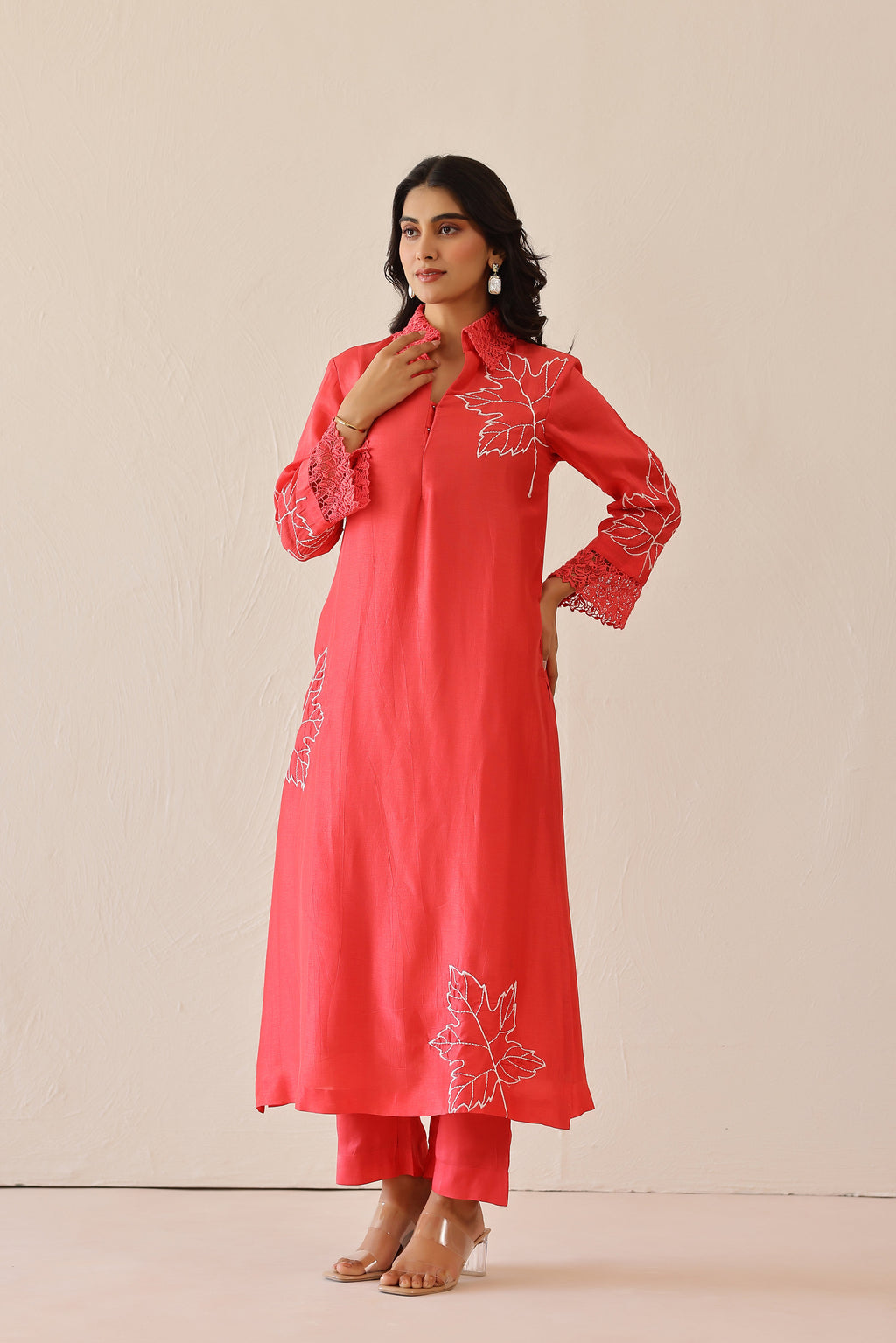Shantoon Female Red Tunic Set