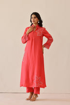 Shantoon Female Red Tunic Set
