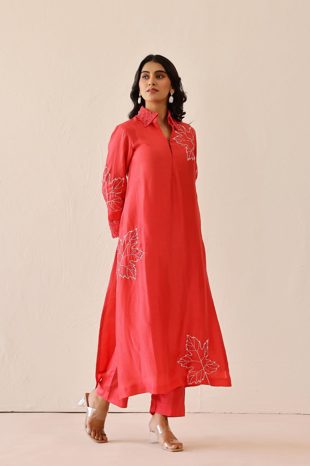 Shantoon Female Red Tunic Set