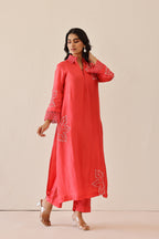 Shantoon Female Red Tunic Set