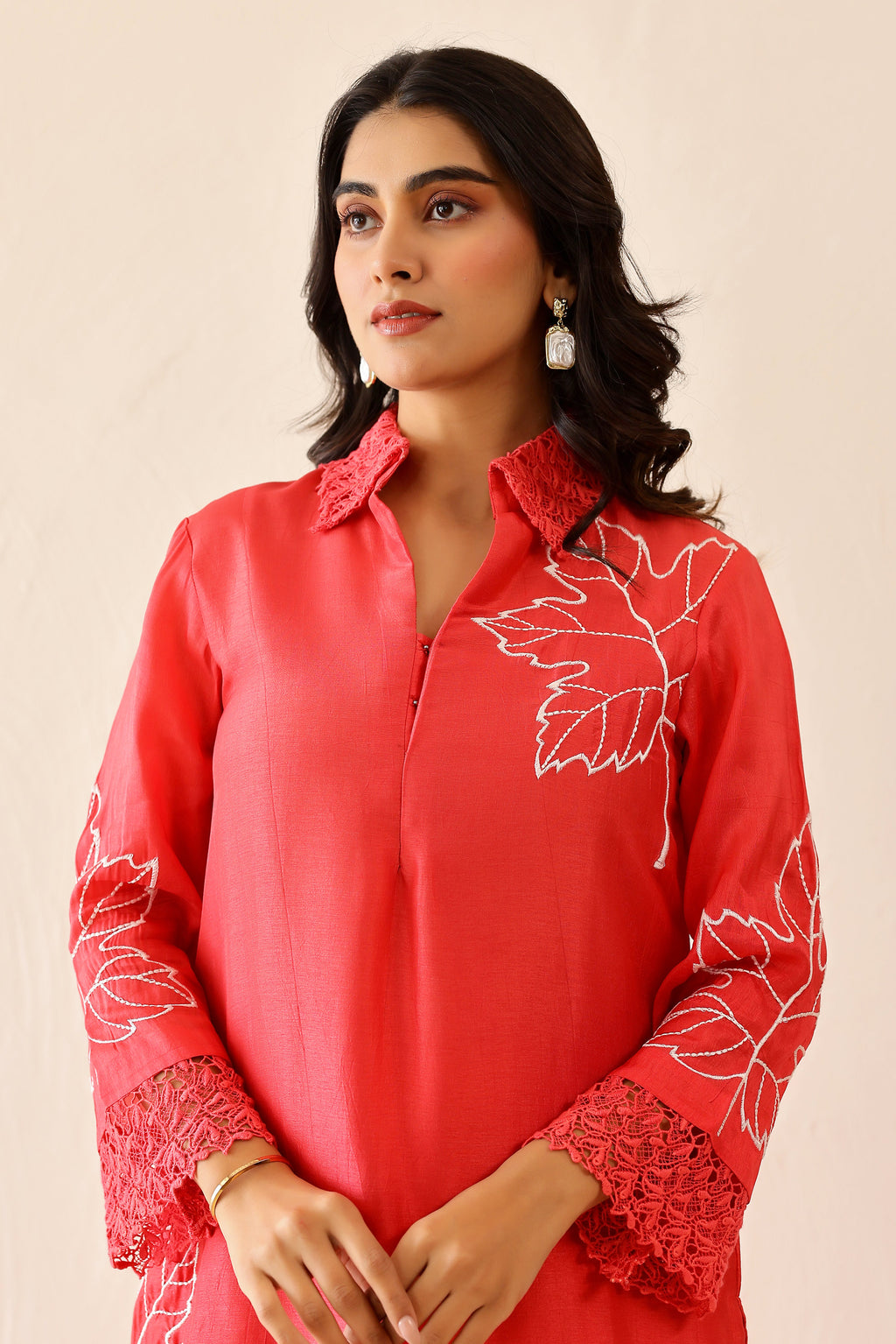 Shantoon Female Red Tunic Set