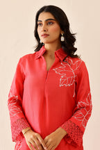 Shantoon Female Red Tunic Set