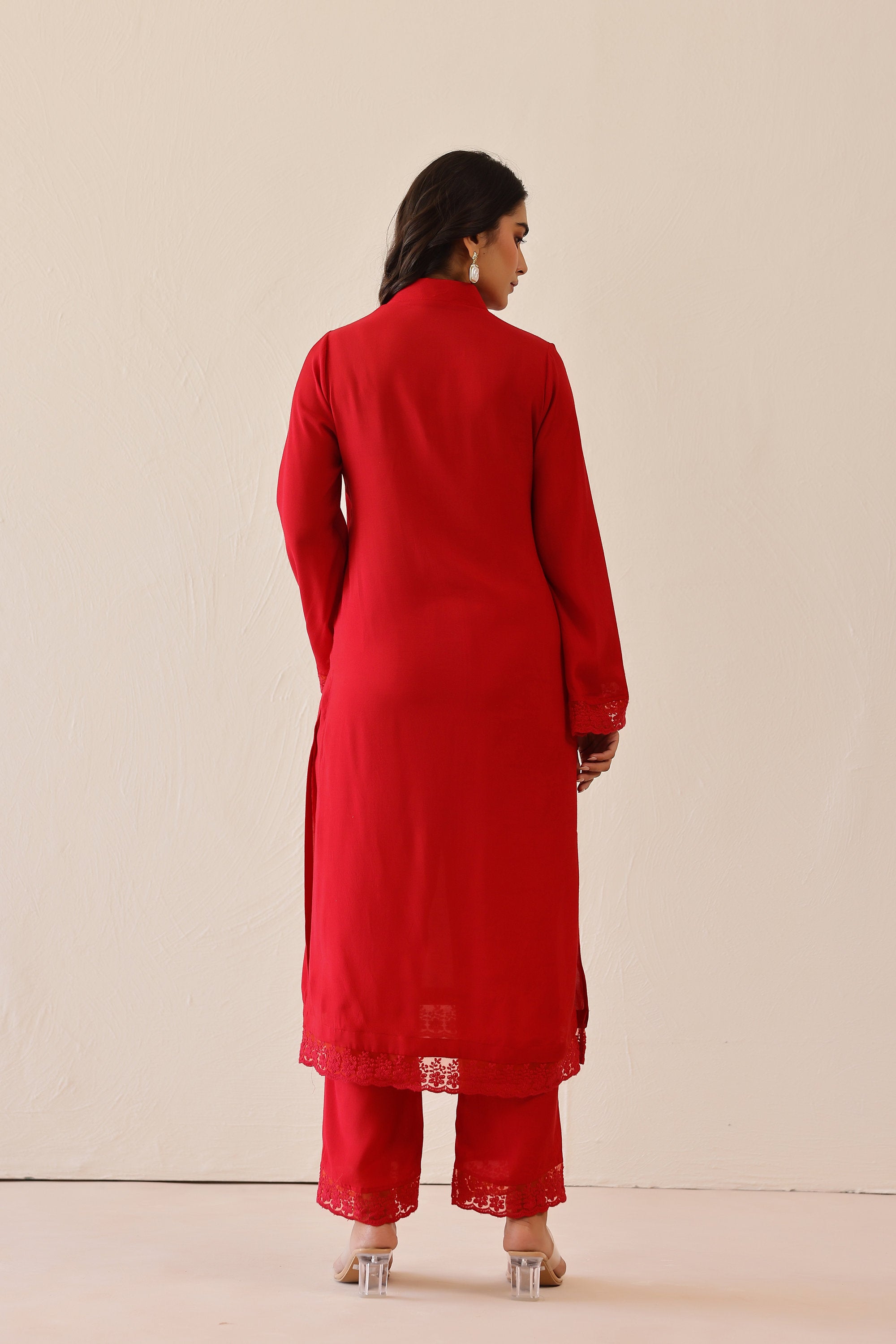 Shantoon Female Red Tunic Set