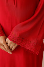 Shantoon Female Red Tunic Set
