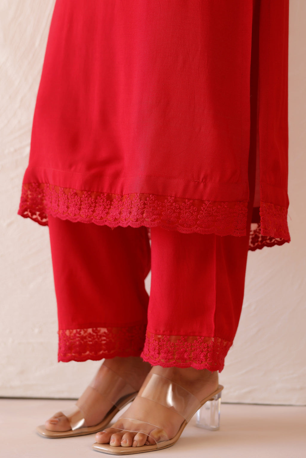 Shantoon Female Red Tunic Set