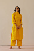 Shantoon Female Yellow Tunic Set