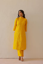 Shantoon Female Yellow Tunic Set