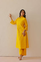 Shantoon Female Yellow Tunic Set