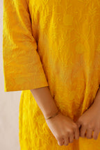 Shantoon Female Yellow Tunic Set