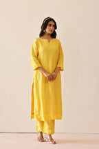 Silk Female Yellow Suit Set