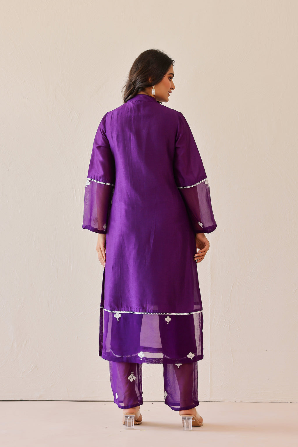Silk Female Purple Suit Set