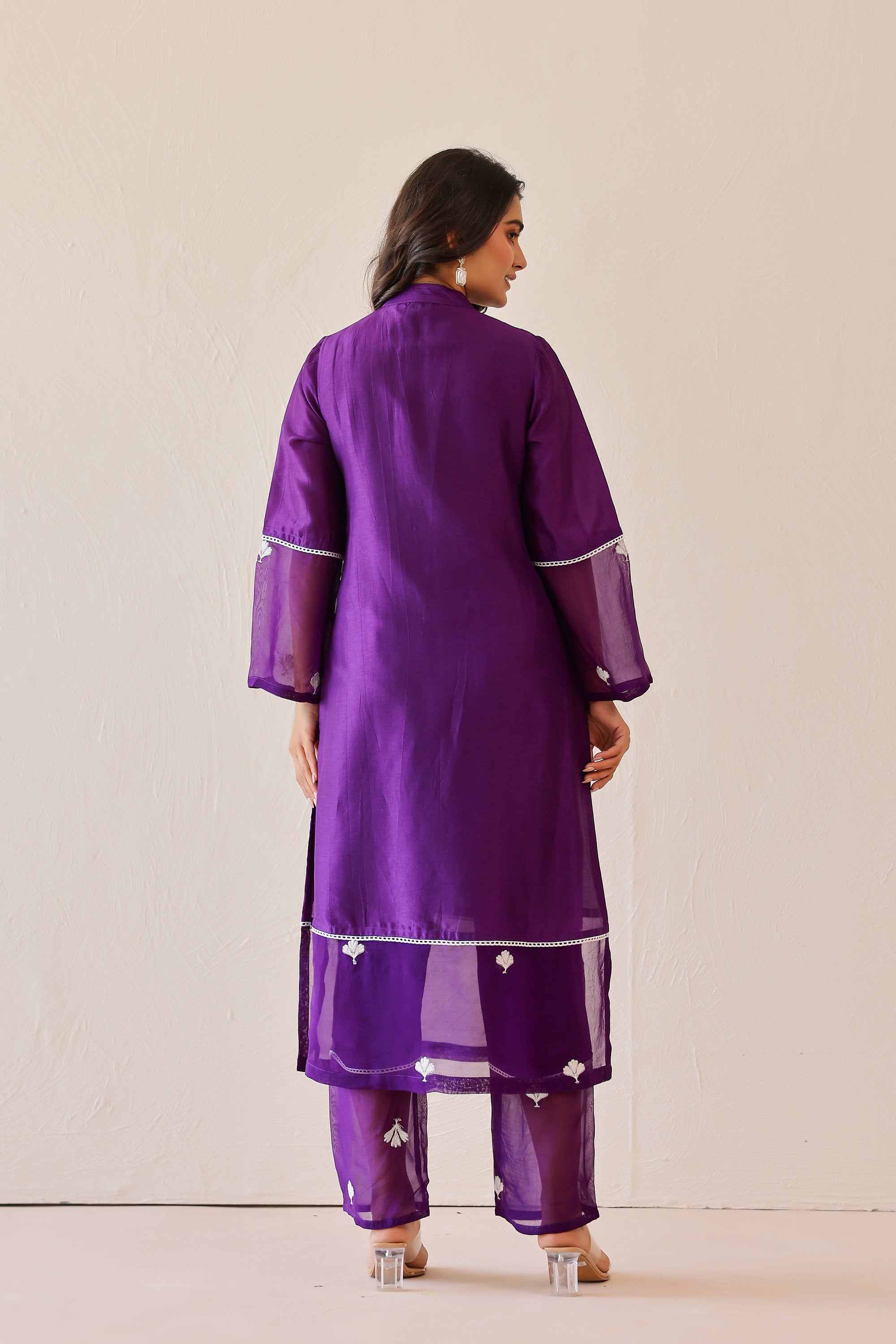 Silk Female Purple Suit Set