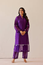 Silk Female Purple Suit Set