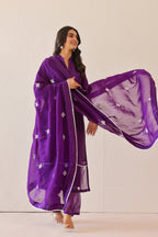 Silk Female Purple Suit Set