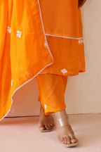Silk Female Orange Suit Set