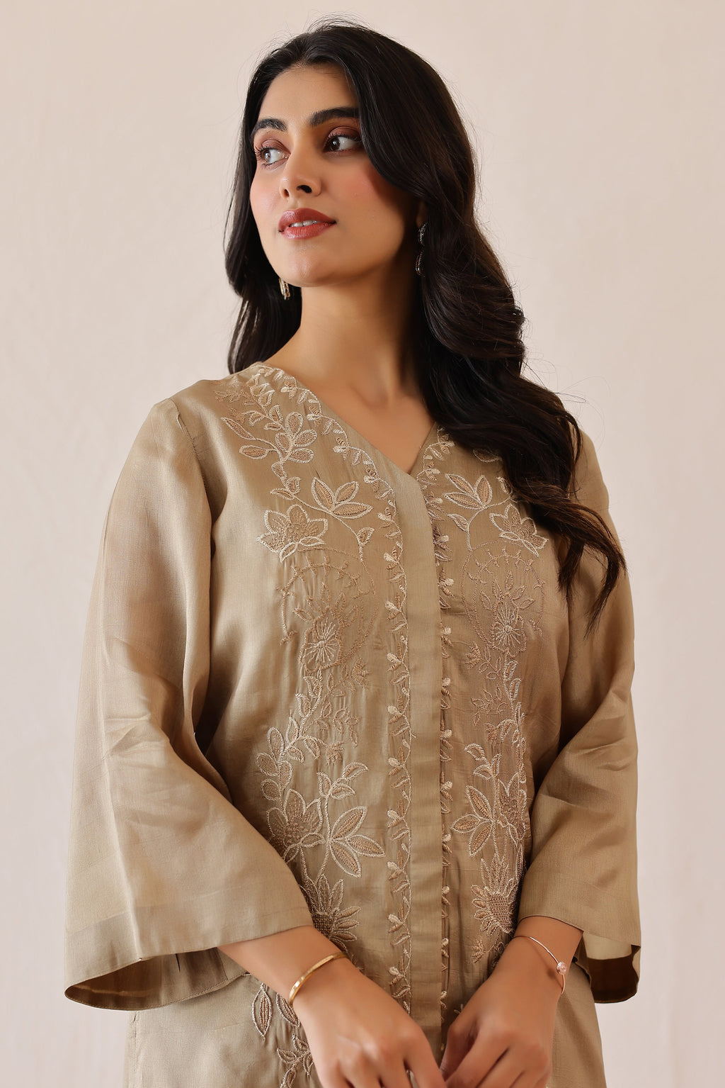 Silk Female Green Suit Set