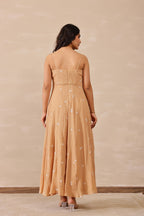 Cotton Crepe Female Beige Dress