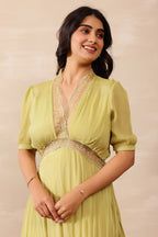 Chiffon Female Green Dress