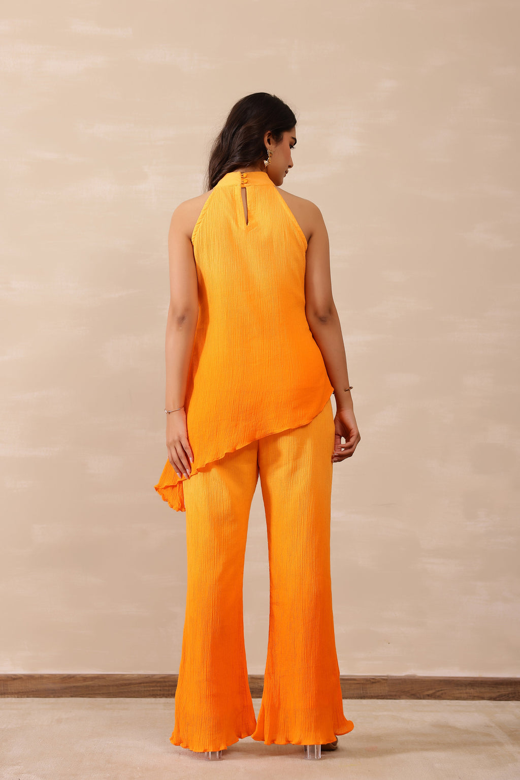 Cotton Crepe Female Orange Coord set