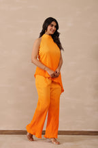 Cotton Crepe Female Orange Coord set