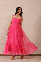 Chiffon Female Pink Dress