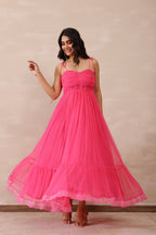 Chiffon Female Pink Dress
