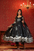 Rich Black Organza Anarkali Suit Set