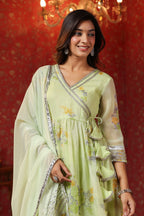 Cardamom Chiffon Sharara Set