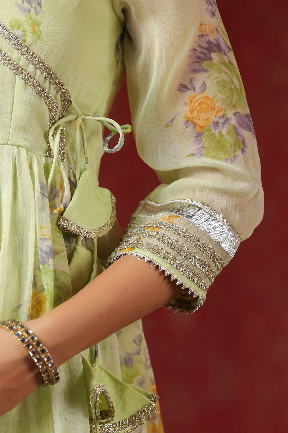 Cardamom Chiffon Sharara Set