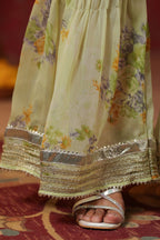 Cardamom Chiffon Sharara Set