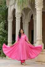 Persian Pink Cotton Anarkali Suit Set