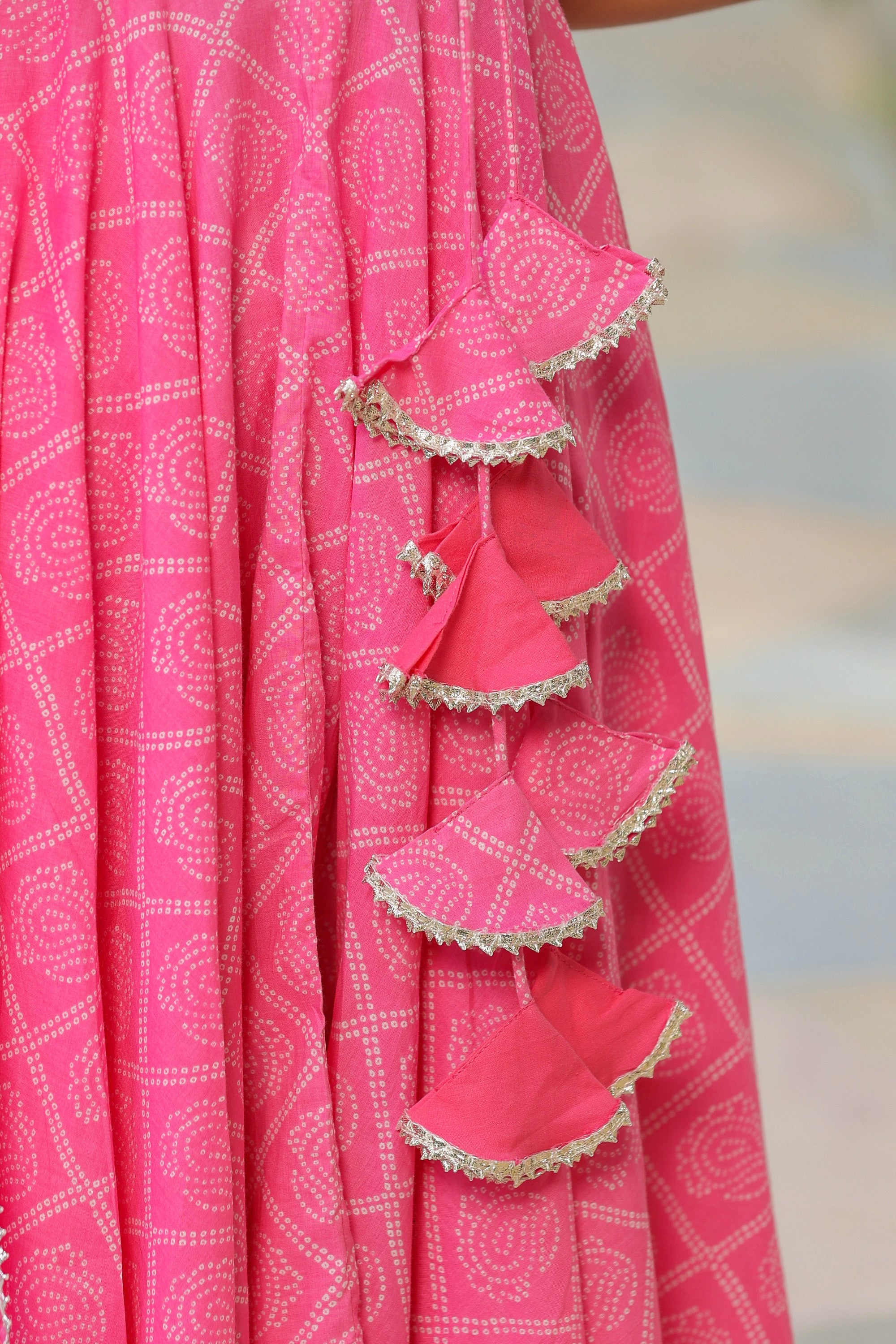 Persian Pink Cotton Anarkali Suit Set